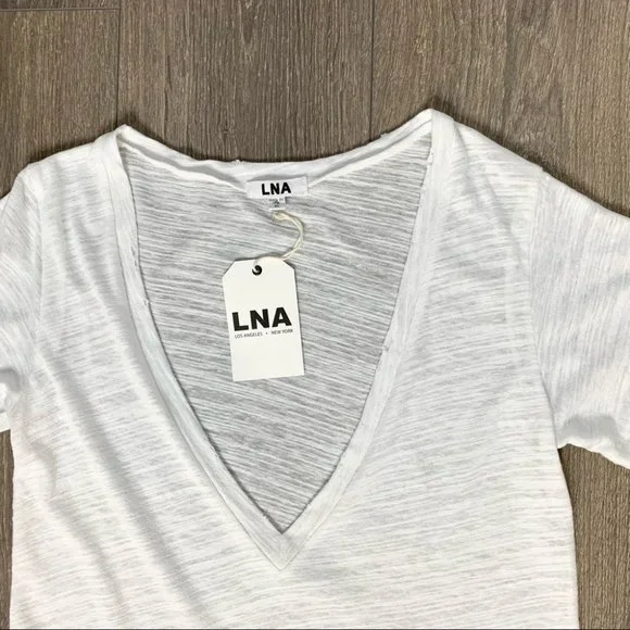 LNA Extreme V Tee T-Shirt White Size XS - Picture 3 of 10